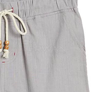 กางเกงขาสั้นผู้ชายผ้าฝ้าย100% เอวปานกลางน้ำหนักเบายืดหยุ่นสไตล์สตรีทสูงลายทางออนไลน์ - Product Image 5