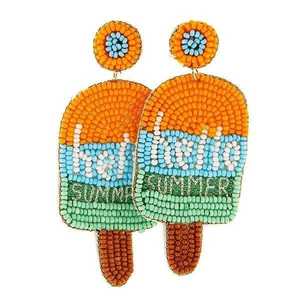 Boucles d'oreilles colorées faites à la main avec des perles légères, perles de rocaille, bijoux de mode pour femmes à prix abordable - Product Image 6