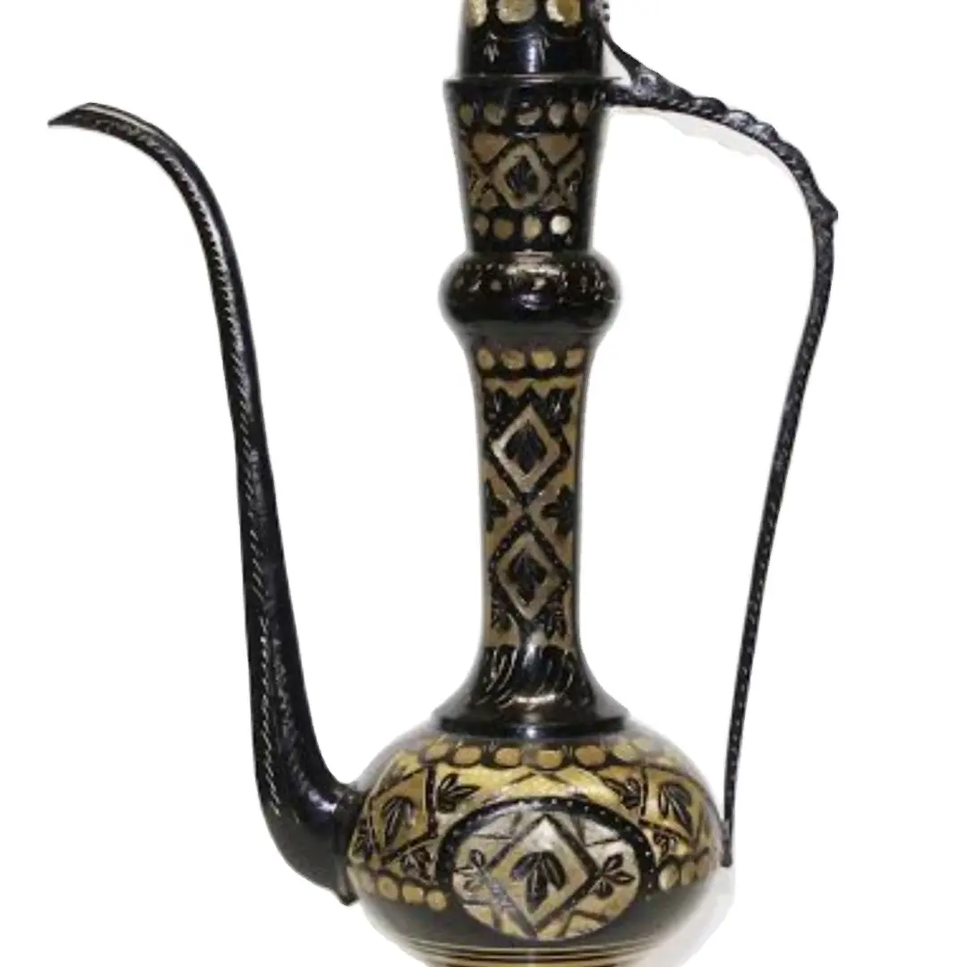 Cast Brass Decanter/Vintage besar kuningan Solid meja kopi/wine decanter kuningan Arab Aftaba desain Vintage kuningan dallah
