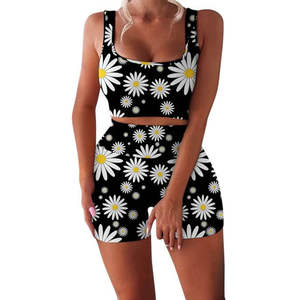 Haute qualité femmes grande taille sport vêtements de sport Logo personnalisé réversible Yoga Fitness entraînement sport soutien-gorge Shorts coton - Product Image 1