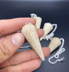 Péndulo de piedras preciosas de melocotón de la mejor calidad, piedra lunar de melocotón Natural, cono de faceta de cristal, Feng Shui, energía curativa, radiestesia - Product Image 3