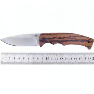 Vente en gros de commandes en vrac personnalisées OEM ODM service en acier inoxydable couteau pliant d'extérieur manche en bois couteau de poche dur et tranchant - Product Image 2