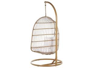 Fauteuil suspendu en rotin moderne Maxmara avec support beige pour usage intérieur/extérieur, mobilier pour hôtel et villa - Product Image 4