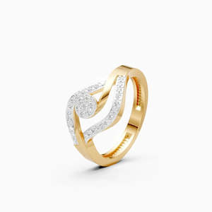 Bague pour femme en diamant de laboratoire de 0,25 ct, style moderne, luxe abordable, à porter au quotidien, en or jaune, blanc et rose 9 carats - Product Image 3