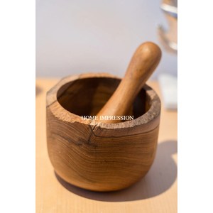 Mortero y Maja de madera artesanal para hierbas, precio al por mayor, utensilios de cocina de madera, accesorios esenciales, suministros, novedad de 2025 - Product Image 6