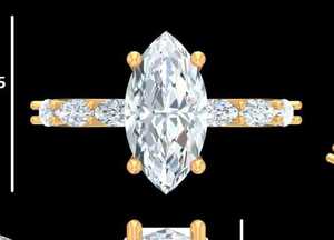 Anillo de Compromiso Personalizado de Oro Amarillo de 14k con Diamante de Corte Marquesa de 3.5ct VS1 E Cultivado en Laboratorio CVD con Certificado IGI, Joyería de Lujo - Product Image 3