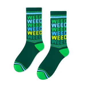 Calcetines de tenis coloridos con estampado de hierba, transpirables y para uso diario - Product Image 1