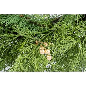 Couronne de Noël élégante en bois naturel vert de 40 cm de diamètre, en rotin synthétique, style traditionnel, à suspendre au mur, pour l'intérieur - Product Image 6