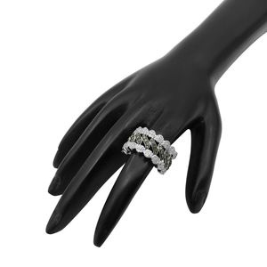 Anillo de Plata de Moda JEWELSPAARK para Mujer con Diamantes Redondos Naturales Blancos y Marrones de 1.44Ct en Forma de Ola - Product Image 5