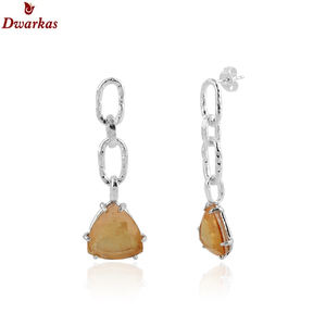 Meilleure vente à la main 925 Sterling Silver Gemstone Boucles d'oreilles Classique Tourmaline Quartz Marteau Goutte pour Cadeau - Product Image 3
