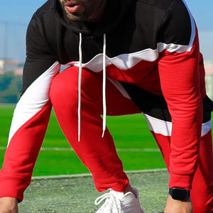 Dynamic Men's Color-Block Hoodie Chándal Elegante Pullover Hoodie & Jogger Set para ropa de calle moderna y ropa deportiva informal - Product Image 3
