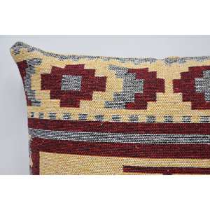 Oreiller décoratif de Style traditionnel 20x28 pouces géométrique Beige laine tissé Technique Floral Vintage Portable pour un usage domestique - Product Image 2