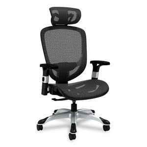 Silla de trabajo giratoria ergonómica de malla Alera Minerva de 17,24 a 20,98 pulgadas. Soportes para Altura de Asiento con Capacidad para 275 Libras. Sillas de Oficina Negras - Product Image 1