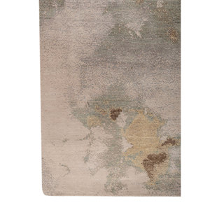 Alfombra Aprezo AKWS-3059 de Lana y Seda Anudada a Mano, Color Marfil, Diseño Abstracto para Sala de Estar, Alfombra Rectangular para Pasillo, Alfombra Tipo Rompecabezas para el Hogar - Product Image 4