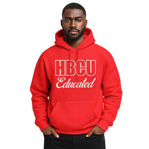 <b>Red</b> <b>Men's</b> Winter Pullover Hoodie White Chenille and Embroidered Design Greek Life Custom Printed Plain Dyed College Clothing - Product Image 1