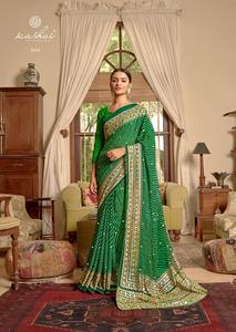 Fancy Trending New Arrival Wedding Wear Leheriya Impreso Georgette Saree Disponible a precios asequibles de La India - Product Image 2