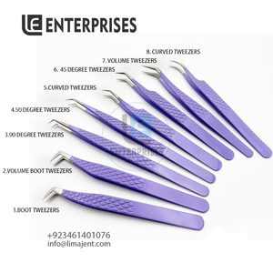 Prix direct usine, vente en gros, OEM, pinces à cils en acier inoxydable de haute qualité, pinces de précision pour isolation de volume en fibre, votre logo - Product Image 6