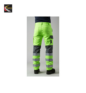 Pantalones de trabajo de seguridad reflectantes para trabajadores de construcción de alta visibilidad de algodón para mujeres - Product Image 4