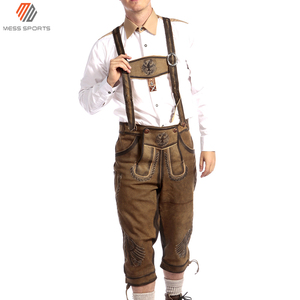 Lederhosen autrichiens allemands en tissu peigné respirant à séchage rapide, avec cordon de serrage, longueur genou, aspect vintage, shorts en cuir pour hommes - Product Image 3