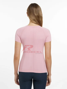 Top de equitación para mujer al por mayor, tejido elástico ligero de primera calidad, transpirable, de secado rápido, que absorbe la humedad, ecuestre elegante - Product Image 5