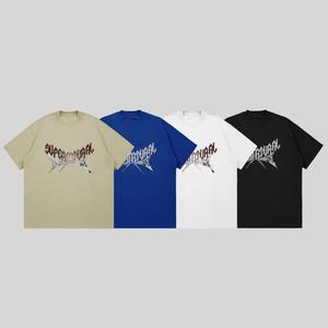 T-shirt Américain Créatif d'Été pour Homme, 100% Coton, Séchage Rapide, Respirant, Col Rond, en Toile, Coupe Ample Décontractée, Jersey Lourd, Manches Courtes, Grande Taille - Product Image 4