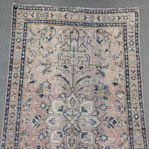 Tapis de 3,1 x 12,3 pieds, tapis turc, tapis persan bleu - Product Image 5