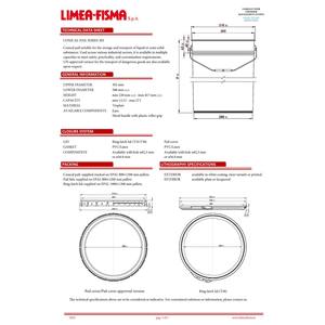 Seaux coniques en fer blanc personnalisables de 305 mm avec couvercle à cosse ou couvercle à loquet annulaire et capacité totale de 13,5 à 27 lt. - Product Image 6
