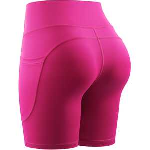 <b>Women's</b> Gym <b>Shorts</b> High Waist Casual Tight Fit Polyester Spandex Yoga <b>Shorts</b> Solid Workout Fitness Custom Sport <b>Shorts</b> For <b>Women</b> - Product Image 1