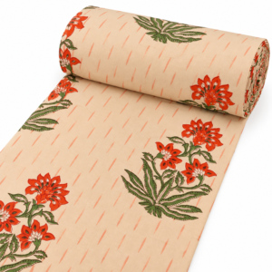 Tissu en voile de coton peigné 60S/60S léger imprimé à la main par Pinksa Fashion, motif floral, 90 GSM, pour accessoires pour filles - Product Image 4