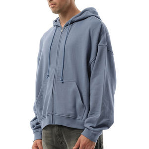 Cropped Hoodie High Quality Plain Drawstring Zipper Fashion Hoodie Cotton Hoodie Fabric Tie Dye Fabric for Sweatshirt - Product Image 3