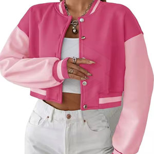 Veste d'hiver confortable pour femmes coupe-vent Letterman Design vêtements courts à prix raisonnable - Product Image 1