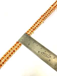 Offres de bordure en dentelle de polyester lurex métallisé de couleur cuivre en gros - Product Image 2