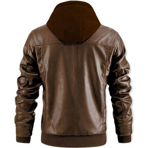 Chaqueta de Cuero con Capucha Personalizada, Chaqueta de Cuero con Capucha Duradera de Alta Calidad, Perfecta para el Estilo Diario Urbano - Product Image 6