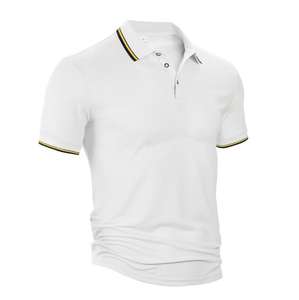 Vêtements de travail pour hommes avec logo personnalisé, solides, respirants, pour chemise, coupe ajustée, été, 100% polyester, uniforme professionnel, manches courtes de golf - Product Image 5