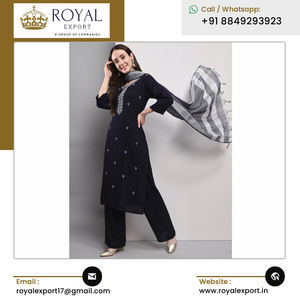 Pantalon Kurti en coton de créateur avec Chanderi Cotton Dupatta Design le plus populaire pour mariage et fête en Inde - Product Image 4