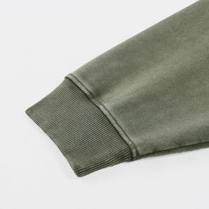 Layered Cotton Hoodie in Acid Washed Neutral Tone Streetwear French Terry <b>Fabric</b> Double Layer Sleeves Wholesale Hoodie - Product Image 6