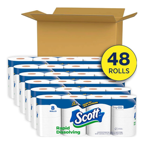 <b>Cheap</b> Scott Rapid Dissolving <b>Toilet</b> Paper Forty Eight Double <b>Rolls</b> Bulk Purchase Great Value Septic - Product Image 4
