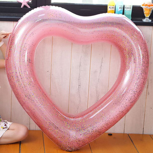 Flotador Inflable de PVC en Forma de Corazón con Brillantina en el Interior para Mujer, Gran Venta - Product Image 5