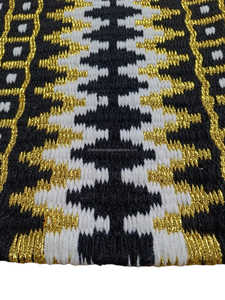 Couverture de selle de cheval fantaisie de qualité supérieure 100%, coussin d'exposition en laine de nouvelle-zélande tissé serré noir/blanc avec du métal doré pur taille 34x42 - Product Image 3