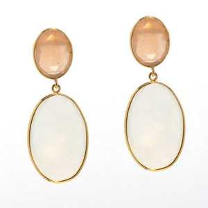 2024 nouveau Design vente chaude blanc laiteux Champagne Gadha personnalité boucles d'oreilles goutte 925 argent en gros anneaux pour les femmes - Product Image 2