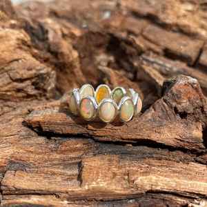 Ethiopian <b>Opal</b> Oval Cut Sterling Silver IGI Certified <b>Ring</b> October Birthstone Handmade Elegant Party Gift for Women - Product Image 1