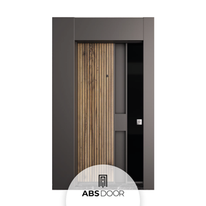 Portes de sécurité en acier de qualité supérieure ABSDOOR SPLINE, design texturé bois, finition de qualité supérieure, entrée d'appartement, villa, intérieur, Turquie - Product Image 1