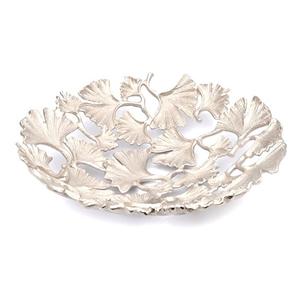 Plato de hoja de Gingko de aluminio, tazón de malla con chapado en plata, bandeja de hoja de Gingko de Metal de la mejor calidad para mesa, artículo decorativo - Product Image 1
