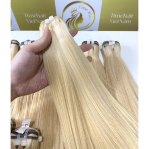 Extensiones de cabello humano a granel Rubio alineado con cutícula dibujada doble de alta calidad de Vietnam ¡Gran stock con precio de fábrica! - Product Image 4