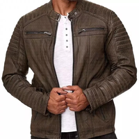 Veste en cuir d'hiver pour homme de haute qualité en cuir de vache véritable avec logo personnalisé, couleurs et tailles sur mesure