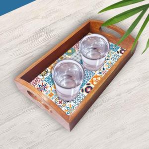 Bandeja de madera de nuevo diseño para vaso de agua y bandeja para servir desayuno y comida bandeja de madera de gran venta - Product Image 2