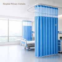 Rideau médical ignifuge B1 en forme de U pour la confidentialité, rideau de séparation pour lit d'hôpital, écran de confidentialité pour clinique et maison de retraite