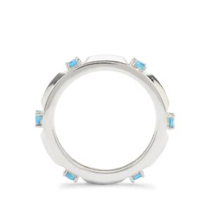 Bague en Apatite Néon 0,40 ct en Argent Sterling, Bijoux en Acier Inoxydable Plaqué Or à la Mode - Product Image 3