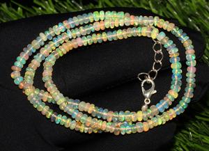 สร้อยโอปอลไฟเอธิโอเปีย33.65กะรัตลูกปัดพลอยสีรุ้งธรรมชาติพร้อมส่ง - Product Image 5