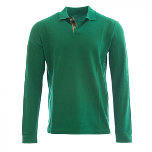 Vente en gros de polos pour hommes 100% coton à manches longues, col et design personnalisés, respirant, style décontracté de golf - Product Image 6